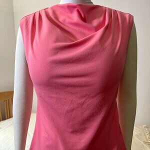 NEW ANN TAYLOR Cowl Neck Draped Top - Pink - Pleated Details - NWOT - Size Small